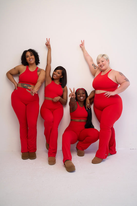 Red Essential Flare Leggings PRESALE