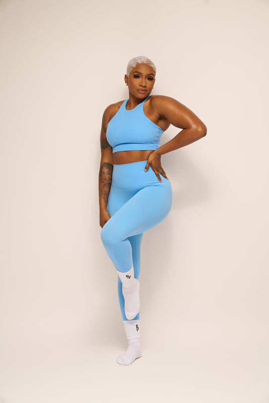 Sky Blue Essential Racerback Sports Tank PRESALE