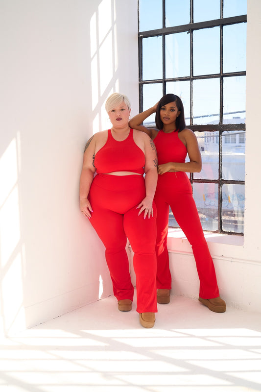 Red Essential Flare Leggings PRESALE